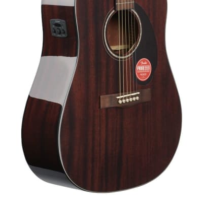 Fender CD140SCE Dread Acoustic Electric Walnut Neck All Mahogany W/C image 9