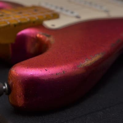 American Fender Stratocaster Relic Custom Pink Magenta Sparkle Colorshift! image 18