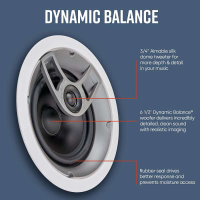 Polk Audio MC60 2-Way in-Ceiling 6.5 Speaker (Single) | Dynamic Built-in Audio | Perfect for Humid Indoor/Enclosed Areas | Bathrooms, Kitchens, Patios White image 4
