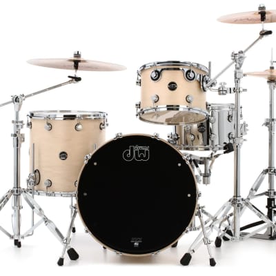 DW Performance Series 3-piece Shell Pack with 22 inch Bass Drum - Natural Satin Oil image 1