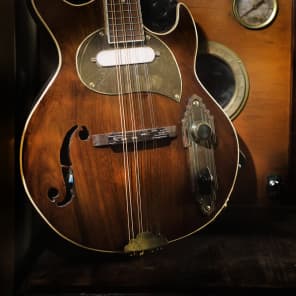 Postal Handmade Meteor 8 String Electronic Mandolin  Antique Walnut Fender Pickup  Road Worn image 1