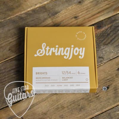 Stringjoy Brights | Light Gauge (12-54) 80/20 Bronze Acoustic Guitar Strings image 2