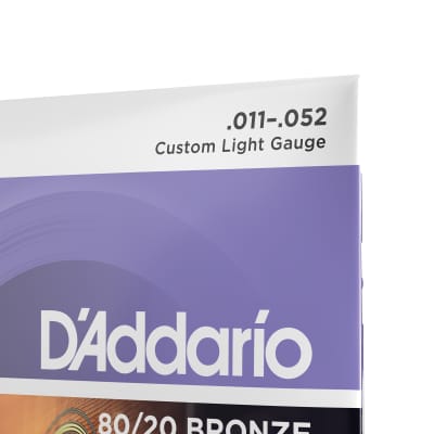 D'Addario EJ13 80/20 Bronze Custom Light Acoustic Guitar Strings (11-52) image 7