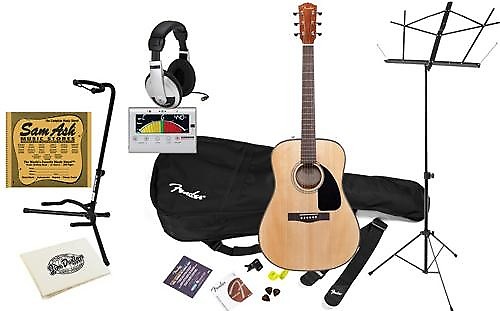Fender DG8S Acoustic Guitar Package Bundle (Natural) image 1