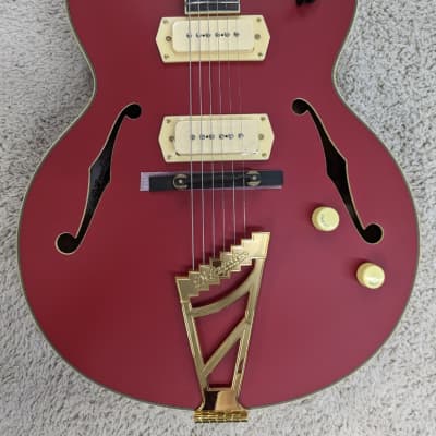 D'Angelico Deluxe DC Matte Cherry Limited Hollowbody Electric Guitar w/Case image 3