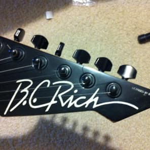BC Rich Warlock Acoustic Electric 1992 Gloss Black White Binding image 2