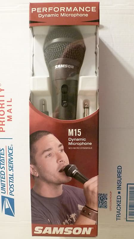 NEW Samson M15 Dynamic Handheld Hyper-Cardioid Mic Vocal/Speaking Microphone +Cable+Clip image 1