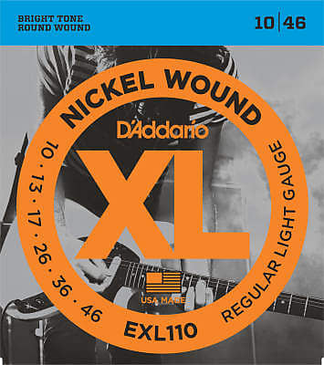 D'Addario EXL110 Electric Guitar Strings (Light) (10-46) (Nickel) image 1