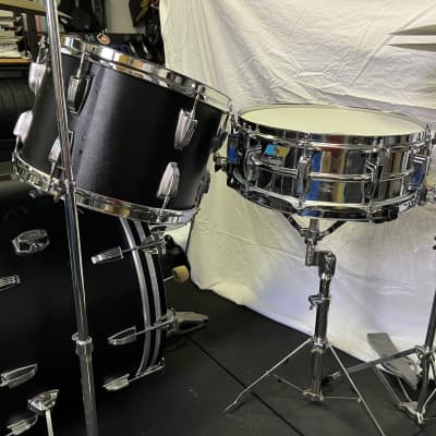 Ludwig Black Panther Super classic 4-piece 22/13/16 with Supersensitive snare and hardware 1960s-70s - Black faux Leather image 5