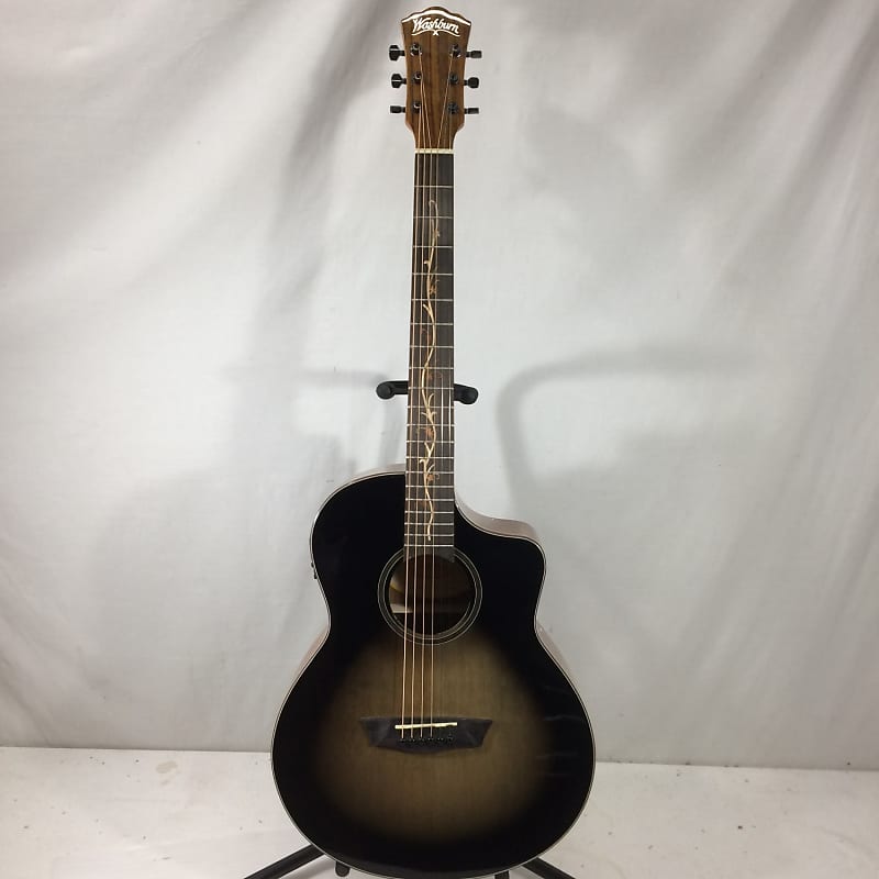 Washburn Bella Tono Vite S9V Acoustic-Electric Guitar, Trans Charcoal Burst