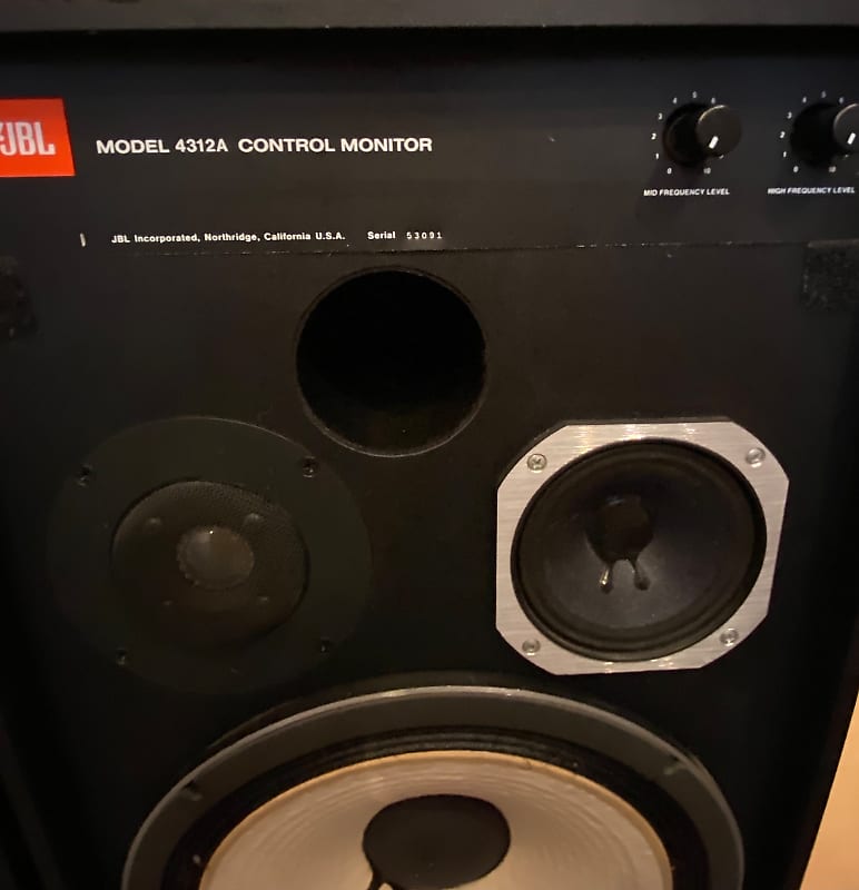 JBL 4312 A control monitors Black with White lettering | Reverb