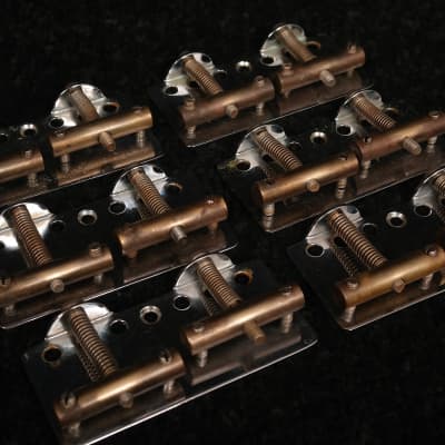 Precision Bass Bridge P-Bass 1951 / 1957 Chrome Plate Brass Saddles REPLICA - AGED - RELIC image 5