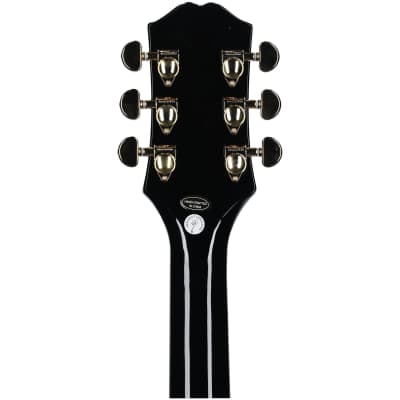 Epiphone Les Paul Custom Electric Guitar, Left-Handed, Ebony, with Gold Hardware image 8