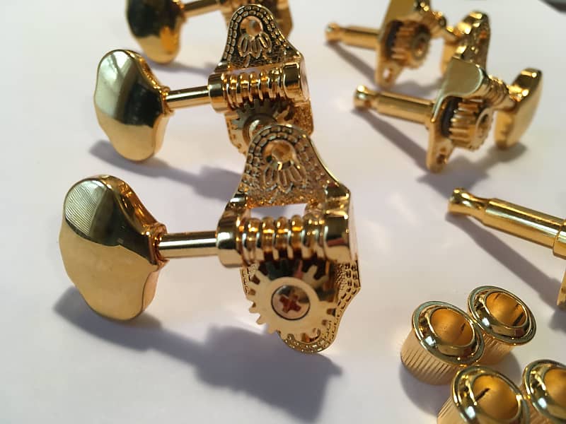 GRETSCH Engraved GOLD TUNERS TUNING MACHINES Open Back Reverb