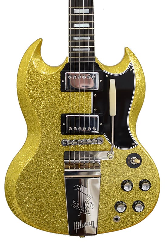 Gibson SG Custom 2-Pickup Gold Sparkle Maestro | Reverb