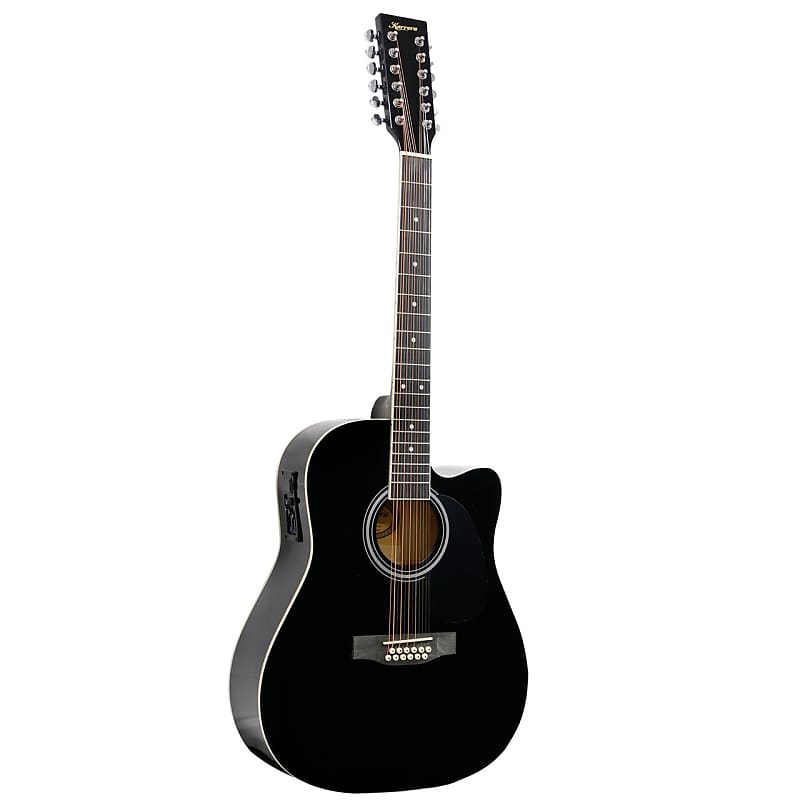 Karrera 12 String Acoustic Guitar with EQ Black Reverb Australia