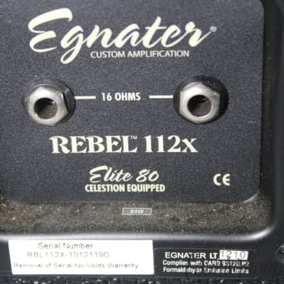 *Egnater REBEL-112X 1 x 12-Inch Extension Cabinet for Celestion Elite-80 Loaded* image 5