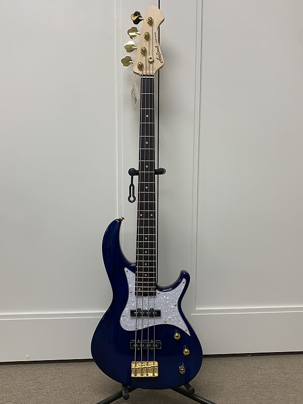 Aria Pro II RSB42AR Bass Guitar- See Through Blue- Floor Model w/FREE GUITAR PEDAL image 1