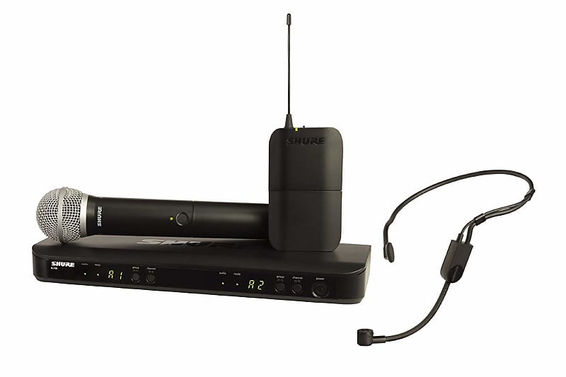 Shure BLX1288/P31 Dual Channel Combo Wireless System with PG58 Handheld and PGA31 Headset Microphone image 1