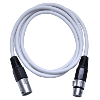 Seismic Audio 6 Foot White XLR to XLR Patch Cable - 6' XLR Patch Cord image 1