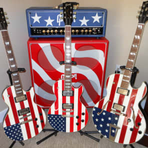 2001 Gibson Les Paul Stars & Stripes Red White Blue American Flag Electric Guitar & Case #17 image 24