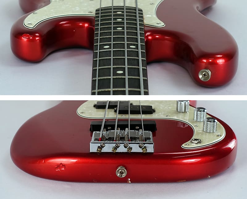 ハンドメイド エレキベース DIMARZIO Lace Sensor搭載 1984-1987 Fender Precision PJ Bass Candy Apple Red Made In