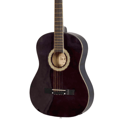 De Rosa DK3810R-DBP Kids Acoustic Guitar Outfit Dark Purple Banding w/Gig Bag, Pick, Strings & Pipe image 3