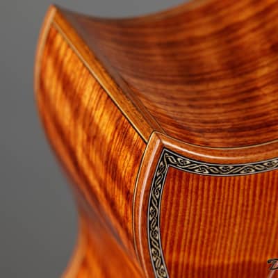 2014 Petros FS Lefty, Curly African Rosewood (Bubinga)/Curly Redwood image 9