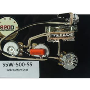 920D Custom Shop S5W-500-SS Premium 5-Way HH Strat Wiring Harness w/ 500k Pots, Super Switch