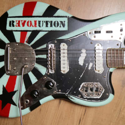 Skullcat Guitars REVOLUTION Jaguar Stencil Punk Guitar image 1