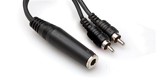 Hosa YPR-131 Y Cable 1/4 in TSF to Dual RCA image 1