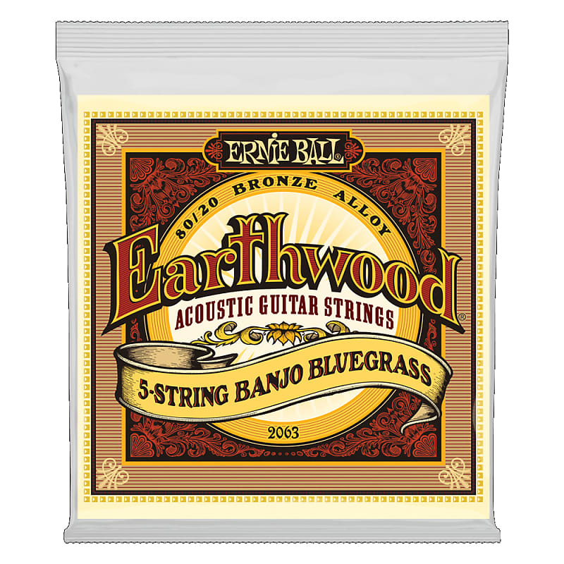 Ernie Ball Earthwood 5-String Banjo Bluegrass Loop End 80/20 Bronze Acoustic Guitar Strings - 9-20 Gauge 2063 image 1