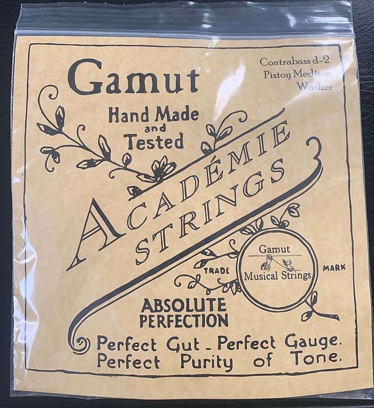 GAMUT Pistoy Handmade Academie Contrabass String d-2 Medium/Washer