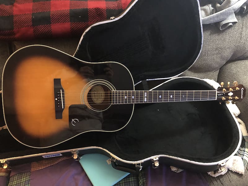 Epiphone AJ-18S-VS Acoustic Guitar w/ Hard Shell Case | Reverb