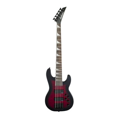 Jackson JS Series Concert Bass JS3VQ 5-String Electric Guitar with Amaranth Fingerboard (Transparent Red Burst) for sale