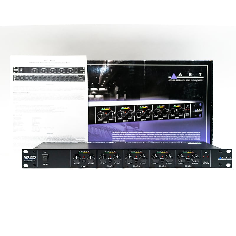 ART MX225 5-zone Distribution Mixer with Independent Level Control - Boxed Set image 1