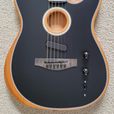 Fender American Acoustasonic Telecaster Acoustic Electric Guitar, B-Stock, Black Finish, New Gig Bag image 1
