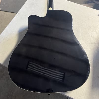 Washburn WA90CE Dreadnought Acoustic-Electric Guitar, u fix it, damaged - black image 6