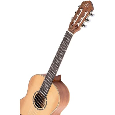 Ortega Guitars 6 String Family Series 3/4 Size Nylon Classical Guitar with Bag, Right-Handed, Cedar Top-Natural-Satin image 3