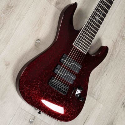 ESP LTD SC-608 Stephen Carpenter Baritone 8-String Guitar, Red Sparkle image 2
