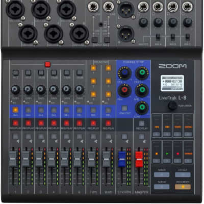 Zoom LiveTrak L-8 Podcast Recorder, Battery Powered, Digital Mixer and Recorder, Music Mixer, Phone Input, Sound Pads, 4 Headphone Outputs, 12-In/4-Out Audio Interface, Built In EQ and Effects image 2