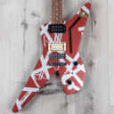 EVH Striped Series Shark Guitar, Pau Ferro Fretboard, Burgundy w/ Silver Stripes