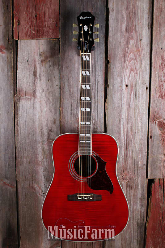 Epiphone Hummingbird Artist Dreadnought Acoustic Guitar Flame