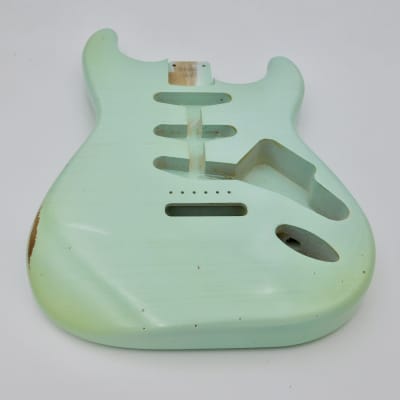 4lbs 4oz BloomDoom Nitro Lacquer Aged Relic Surf Green S-Style Vintage Custom Guitar Body image 3