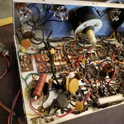 Silvertone Sears Project mono Tube Amplifier 6V6 1958 Silver image 4