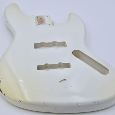 BloomDoom Nitro Lacquer Aged Relic Olympic White J-Style Bass Vintage Custom Guitar Body image 3