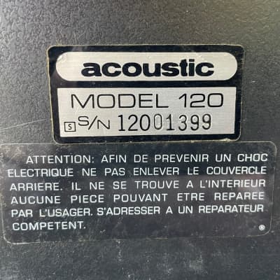Acoustic Control Corp Model 120 Guitar/Bass Head - 1970's-80s Made In USA image 4