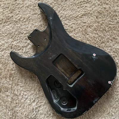Black Solid Mahogany Wood Guitar Double Cutaway HH Body image 3