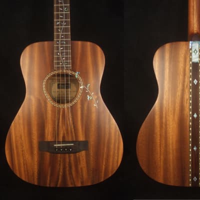 Bruce Wei Solid Acacia 4 String Tenor Guitar, MOP Vine Inlay TG-2049 for sale