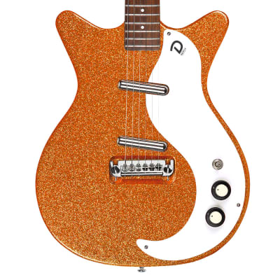 Danelectro '59M NOS Electric Guitar ~ Orange Metal Flake image 4